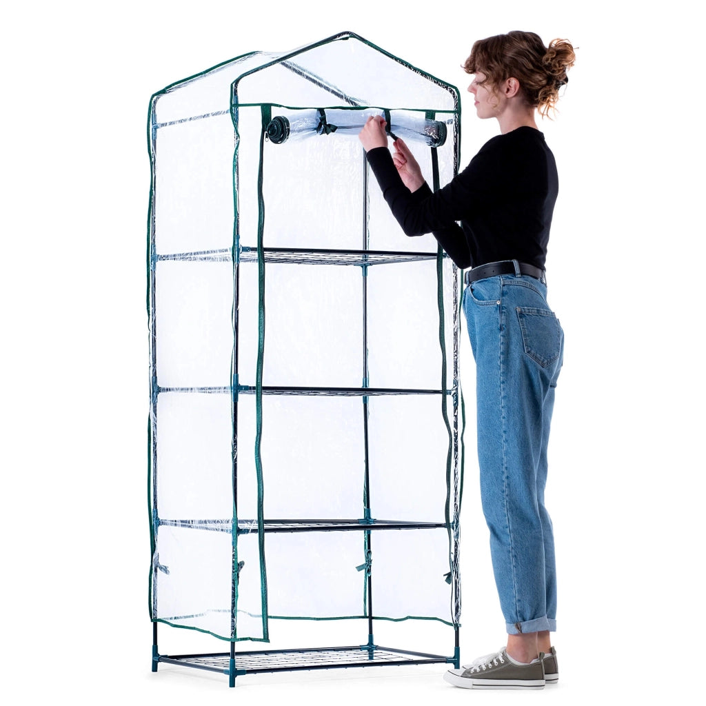 Serra da balcone mini KADAX con ripiani, 4 ripiani, 170 x 68 x 48 cm