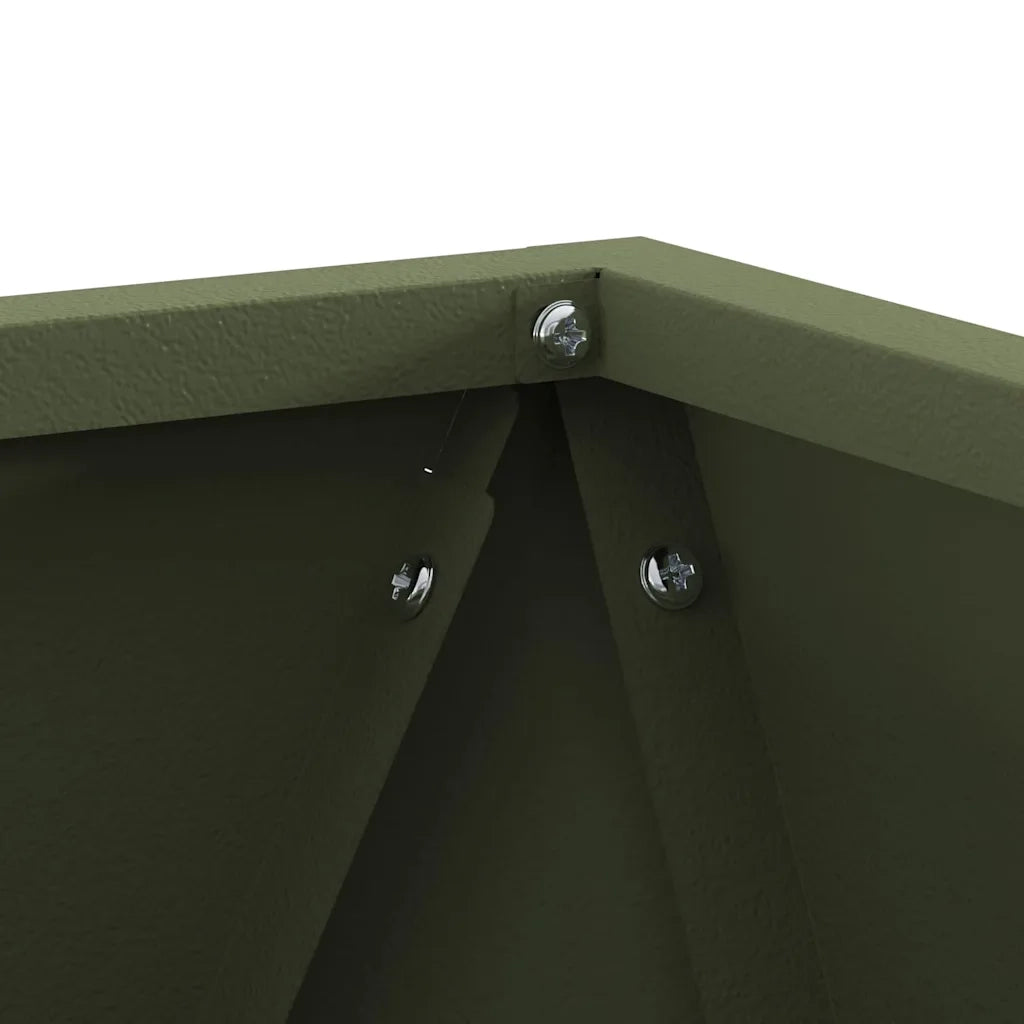 Fioriera 2 pcs Verde oliva 30 x 30 x 30 cm Acciaio 883815
