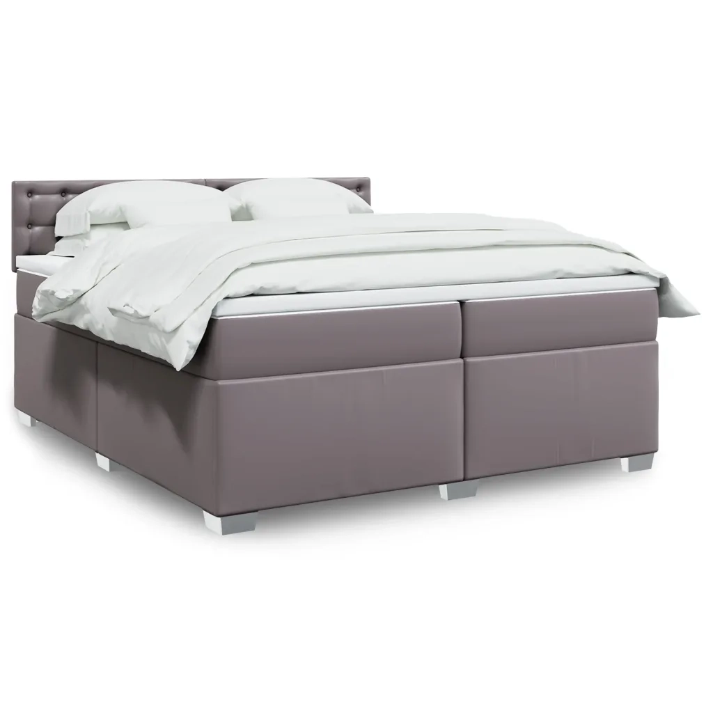 Giroletto a Molle con Materasso Grgio 200x200 cm in Similpelle 3288438