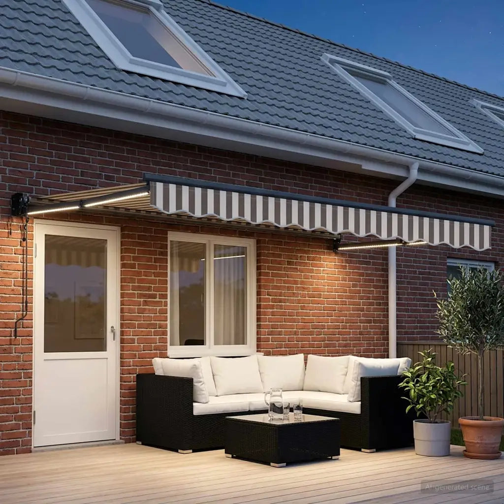 Tettuccio Elettrico Retrattile Grigio chiaro e bianco 3426069