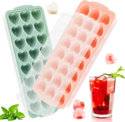 Cuore in forma di cubetto di ghiaccio - 2 pezzi - silicone - con coperchio - per cocktail - whisky