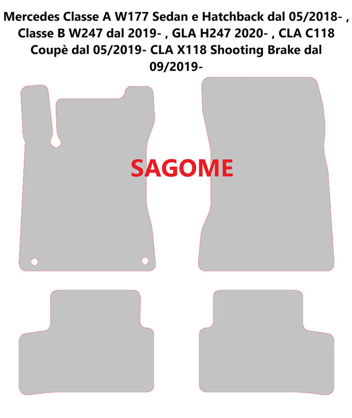 VELLUTO2909 , Mercedes Classe A W177 Sedan e Hatchback dal 05/2018- , Classe B W247 dal 2019- , GLA H247 2020- , CLA C11