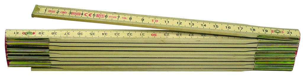 Metrica DOPPIOMETRO IN LEGNO NATURALE  lunghezza mt.2 12.00 pz