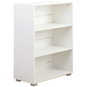 Mobile Mobiletto Libreria a Scaffali 3 Ripiani In Legno Bianco 60x31x115 cm