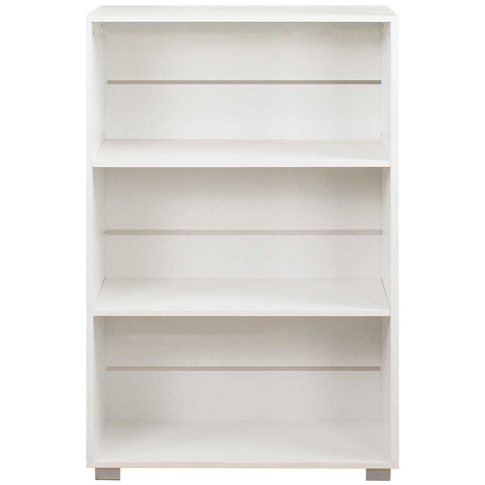 Mobile Mobiletto Libreria a Scaffali 3 Ripiani In Legno Bianco 60x31x115 cm