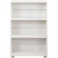 Mobile Mobiletto Libreria a Scaffali 3 Ripiani In Legno Bianco 60x31x115 cm