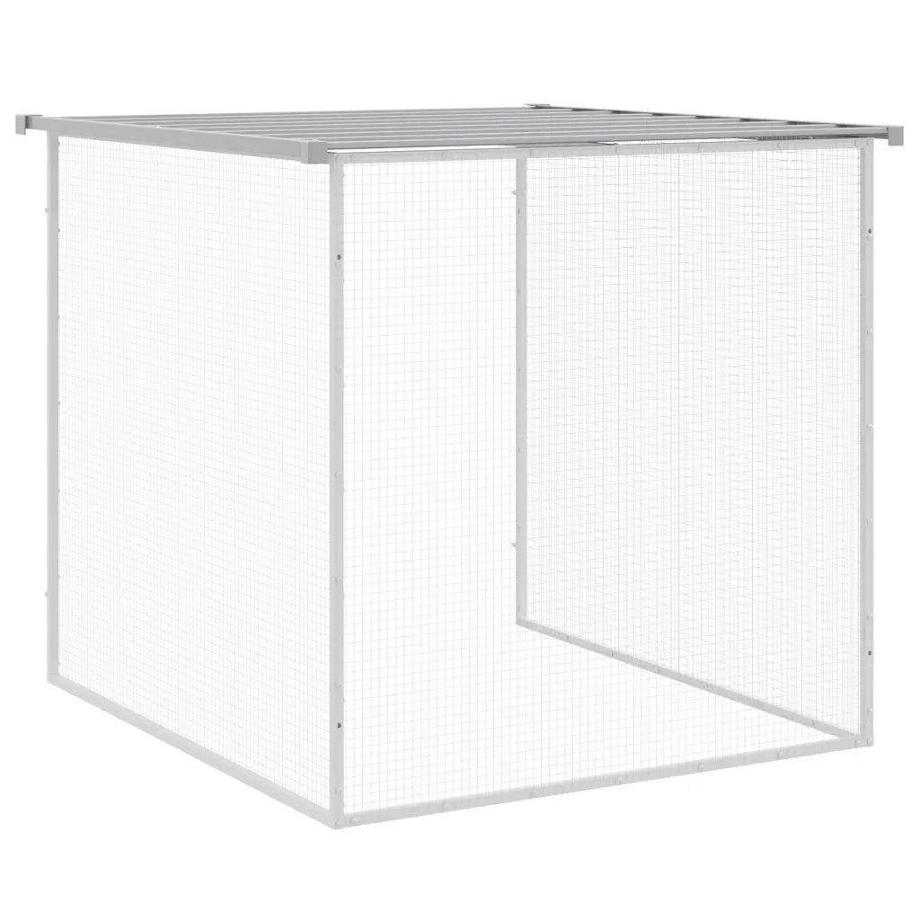 Gabbia per polli con tetto grigio chiaro 203x98x90 cm in acciaio zincato 3189054