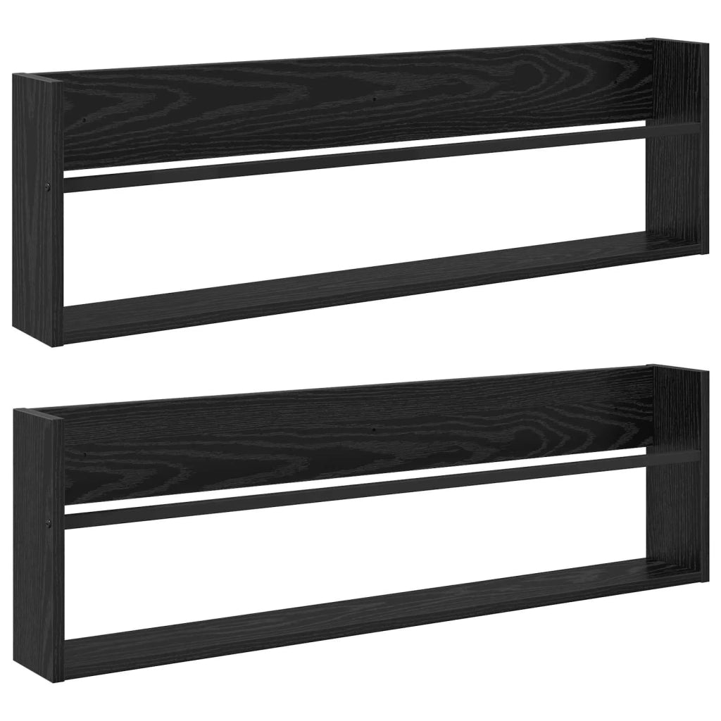 Scaffale per riviste 2 pz Rovere Nero 100 x 12 x 30 cm CFW8754931