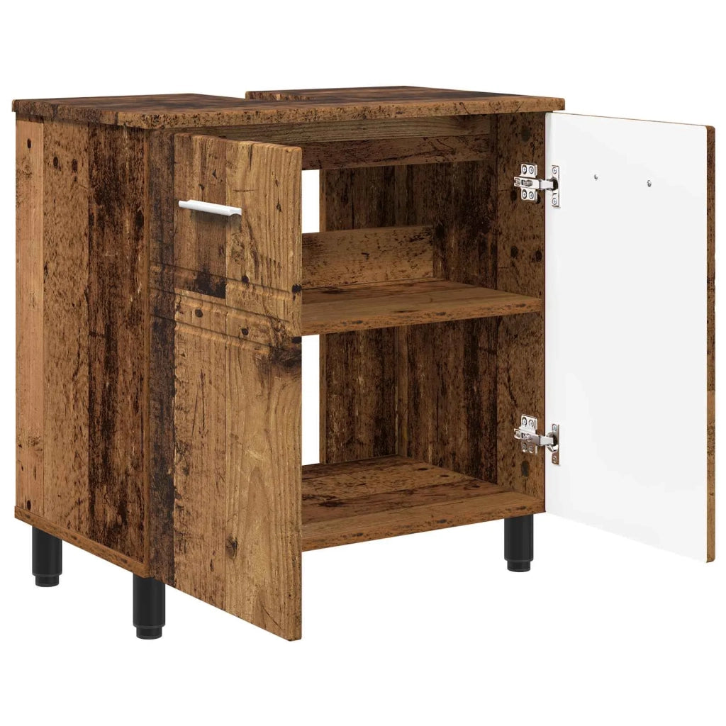 Mobiletto da bagno Legno antico 60 x 35 x 60 cm