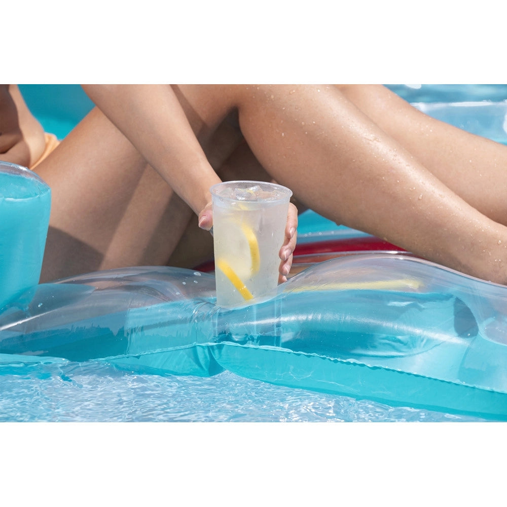 Trade Shop - Materassino Poltrona Lettino Gonfiabile Relax Mare Piscina Con Portabibite 2 Colori 43028 -