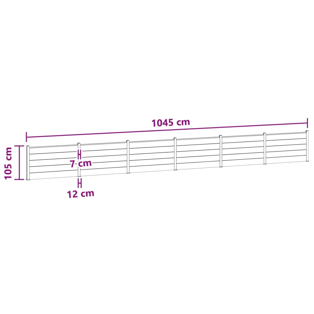 Pannello di Recinzione 6 pcs WPC e Alluminio Nero 3429452