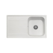 Lavello 86x50 cm reversibile 1 vasca gocciolatoio bianco Samet