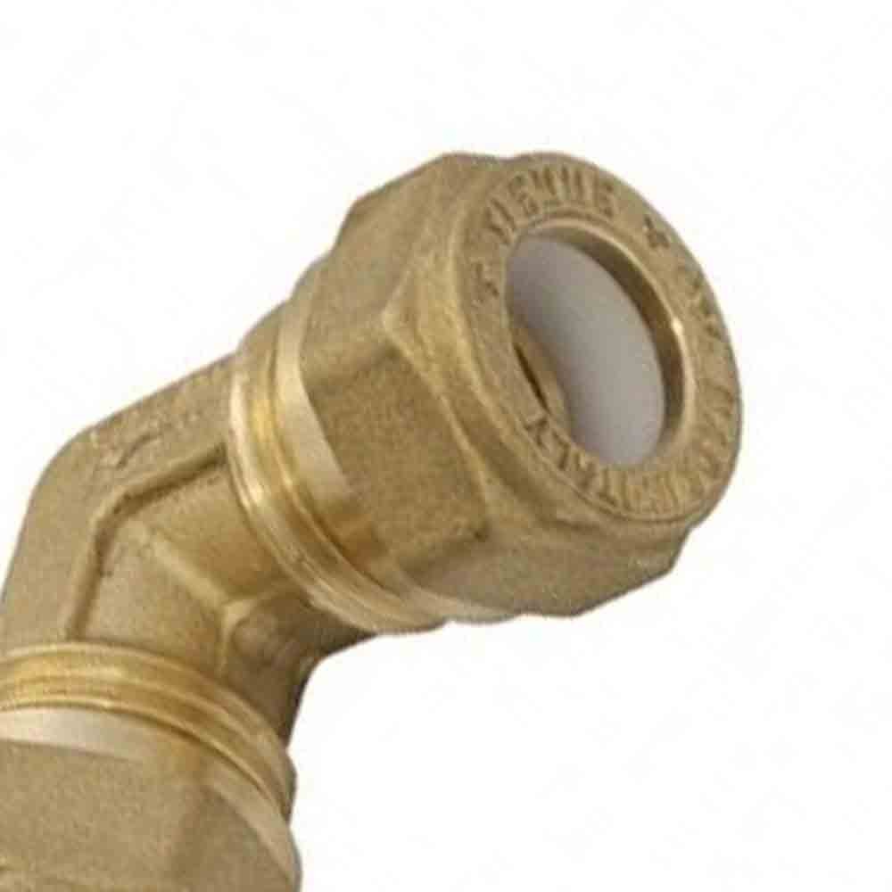 Raccordo curvo doppio a stringere per rame