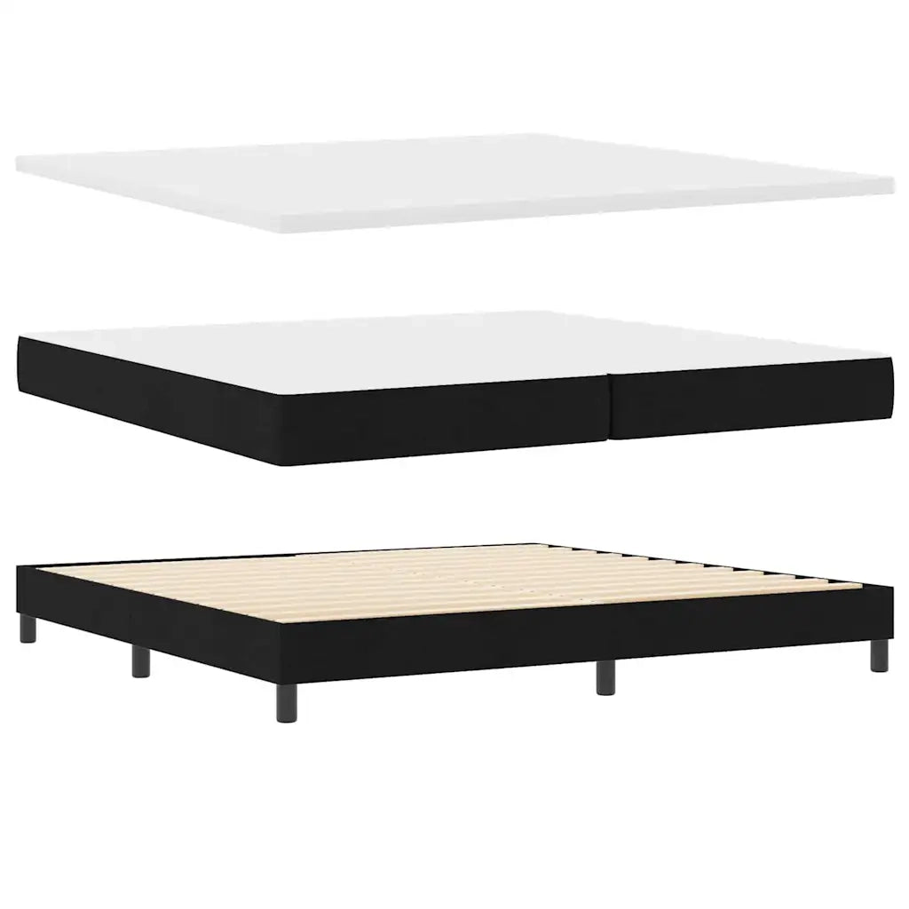 Letto a molle con materasso Nero 200 x 200 cm Tessuto 3340110