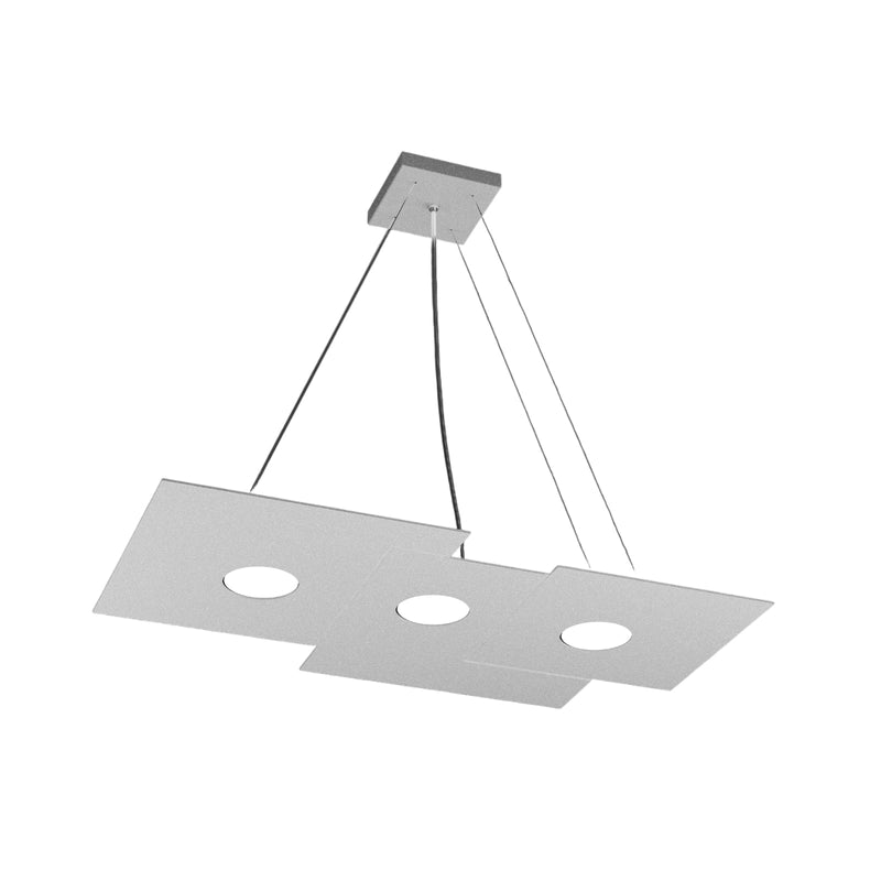 Toplight Lampadario a sospensione Plate moderno 67x35cm in metallo grigio - Attacco GX53x3 - H. max 100cm