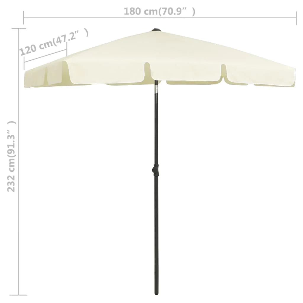 Ombrellone da spiaggia giallo 180 x 120 cm sabbia 02_0008395