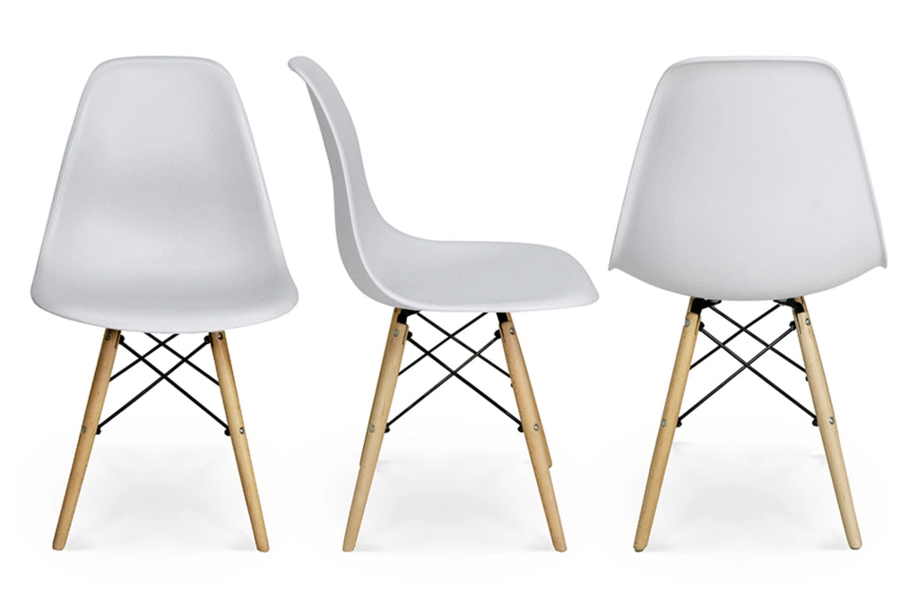 Sedia in plastica grigia con gamba, piede in legno (2 pz) - SD01NOPL