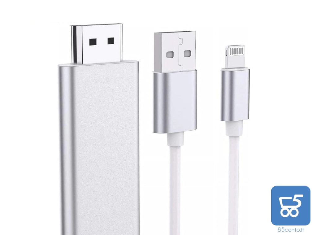 Cavo Adattatore da Lightning a Digital AV HDMI 1080P Full HD Per iPhone 1,8 metri