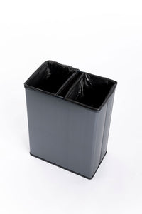 Pattumiera Alta 54L Interno Esterno Keter Verto Recycle 43,5x26,5x68,7 cm con Bordo Copri Sacco in Plastica Blu Perla