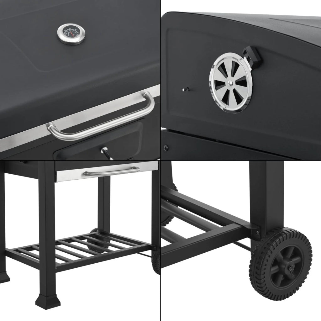 Carrello barbecue a carbonella 105 x 114 x 48 cm nero 03_0009212