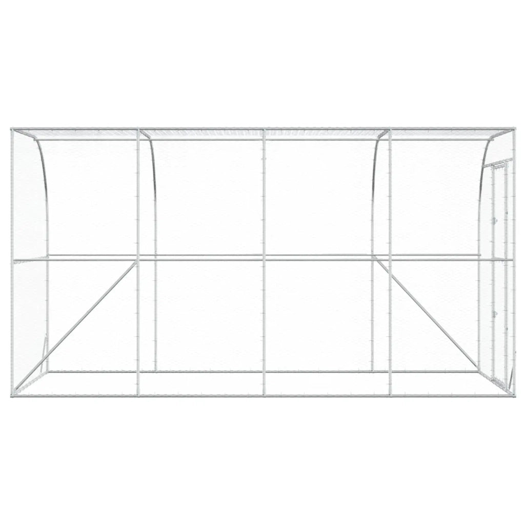 Gabbia per Polli Contro il Muro Argento 600 x 150 x 215 cm 3434731