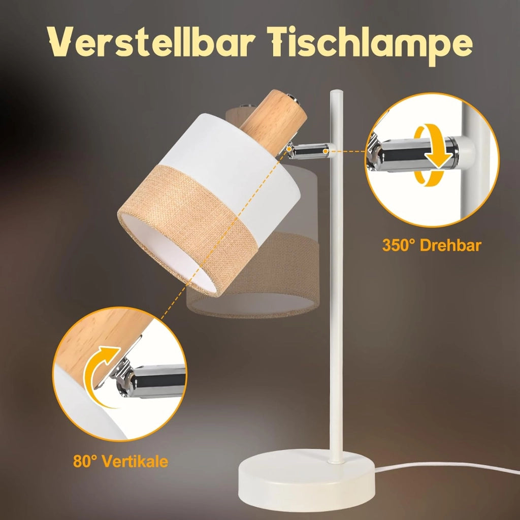 ZMH Lampada da tavolo vintage E14 con cavo senza lampadina per ufficio camera letto