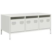 Tavolino da salotto | Tavolino da caff¨¨ | Tavolino da Soggiorno Bianco 101,5x50x43,5 cm in Acciaio Laminato a Freddo