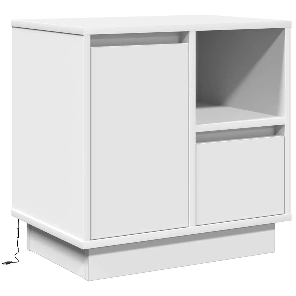 Set di 2 Comodini | Armadio da Notte | Mobiletto da notte con cassetto Bianco 50 x 34,5 x 50 cm.
