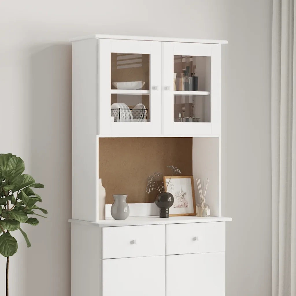 Piano Comò ALTA Bianco 77x30x92 cm in Legno Massello di Pino 353946