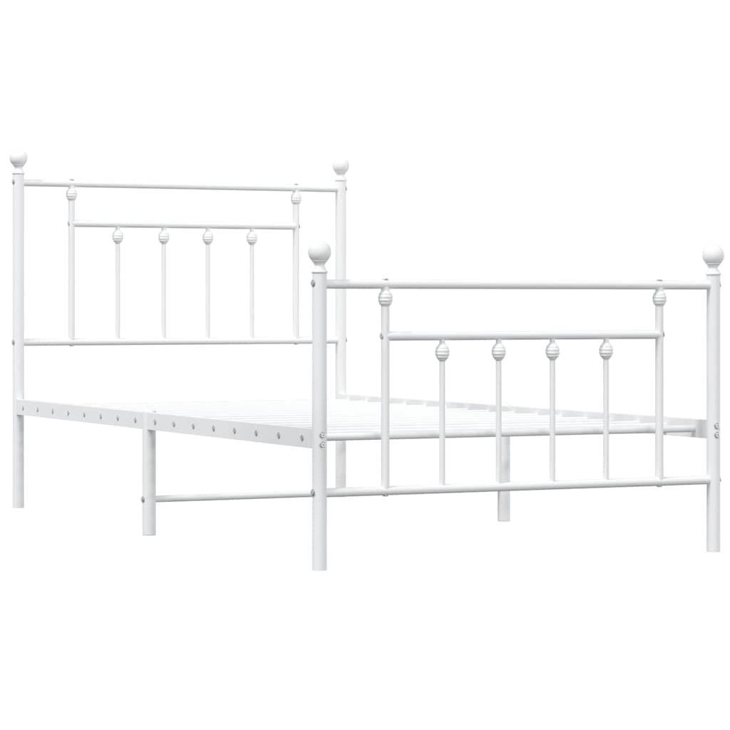 Giroletto con Testiera e Pediera Metallo Bianco 100x190 cmcod mxl 105784