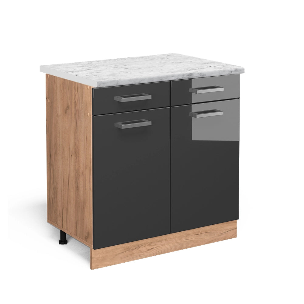 Vicco Mobiletto base per cucina Antracite lucido 80 cm PL Marmo