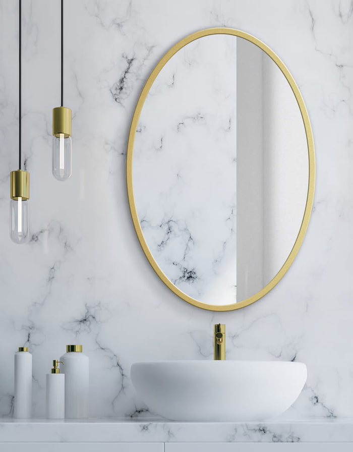 Valora MIRROR 80CM Specchio da parete con cornice dorata per soggiorno