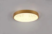 DOHA PLAFONIERA LED 29W 3260lm, 2300+3000+4000K CON BORDO METALLO OTTONE ANTICATO ILLUMINATO E REGOLAZIONE TEMPERATURA DI COLORE LED D. 45CM