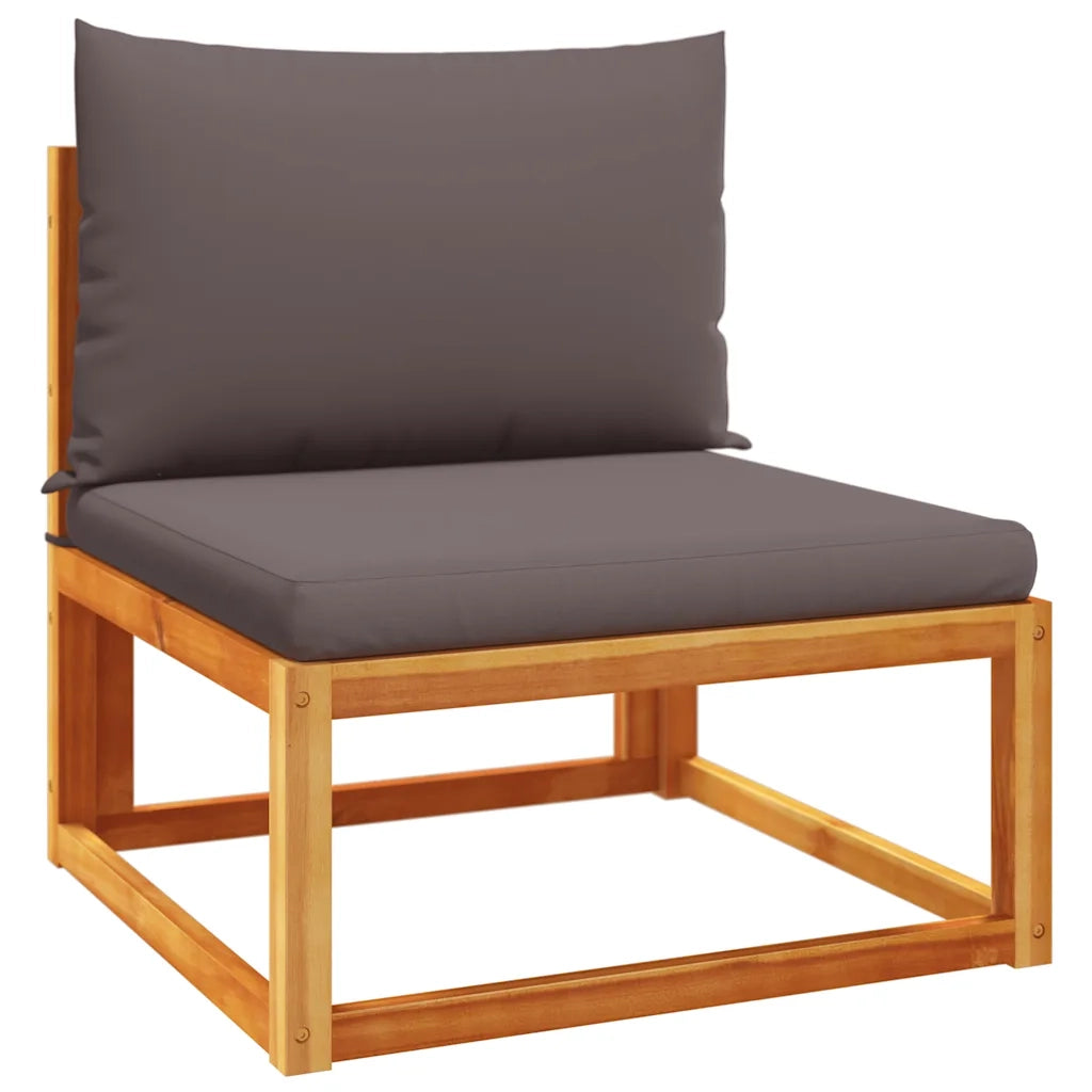 Divano da giardino senza braccioli con Cuscini-Sofa da Giardino-Divano da esterno in legno di acacia e rattan 405691