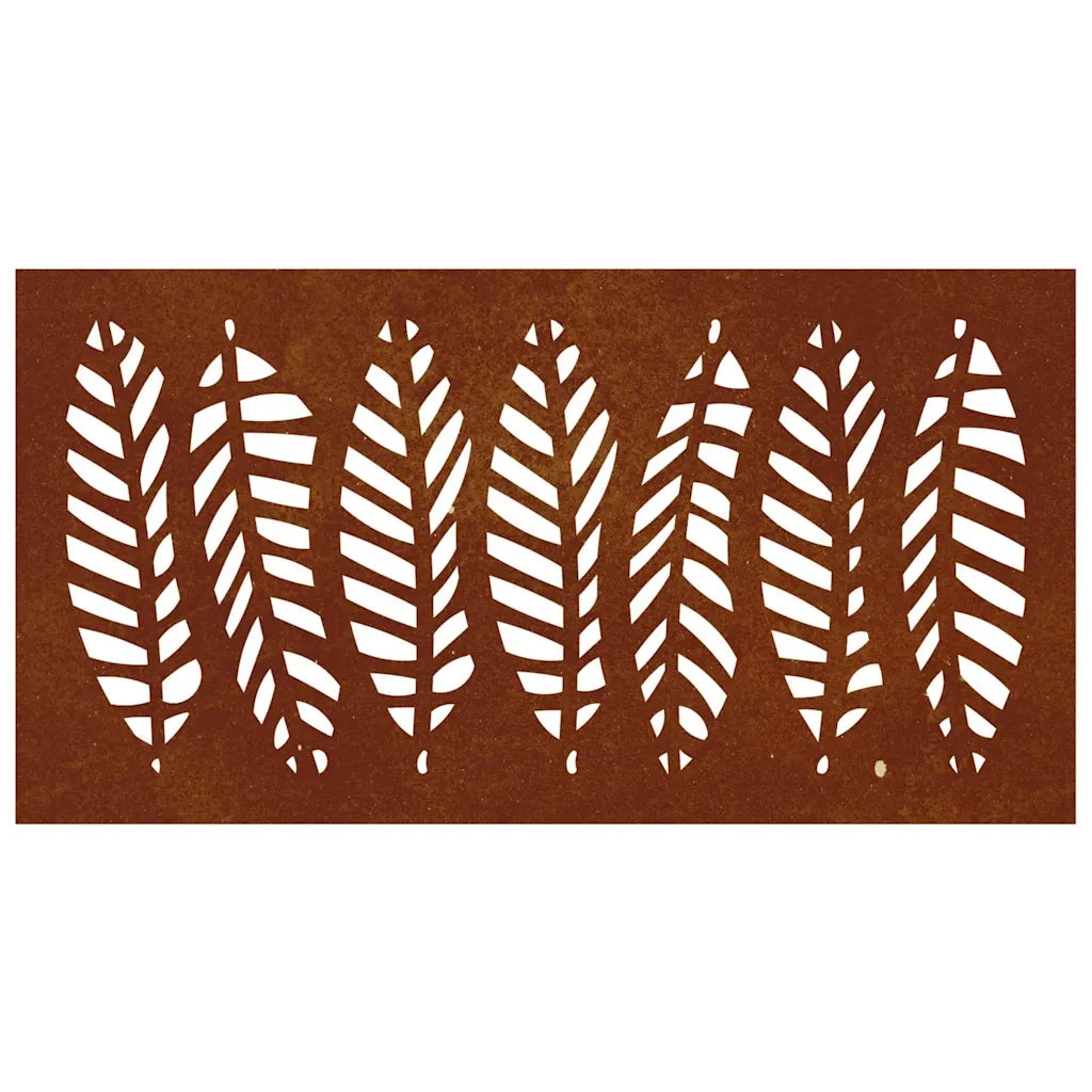 Decorazione Muro da Giardino 105x55 cm Foglia Acciaio Corten