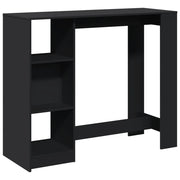Tavolo Bar con Ripiano Nero 124x46x103,5 cm Legno Multistrato