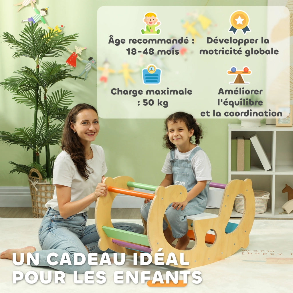 Sedia a dondolo arcobaleno per bambini ¨C zephmum ¨C 2 in 1, 18-48 mesi