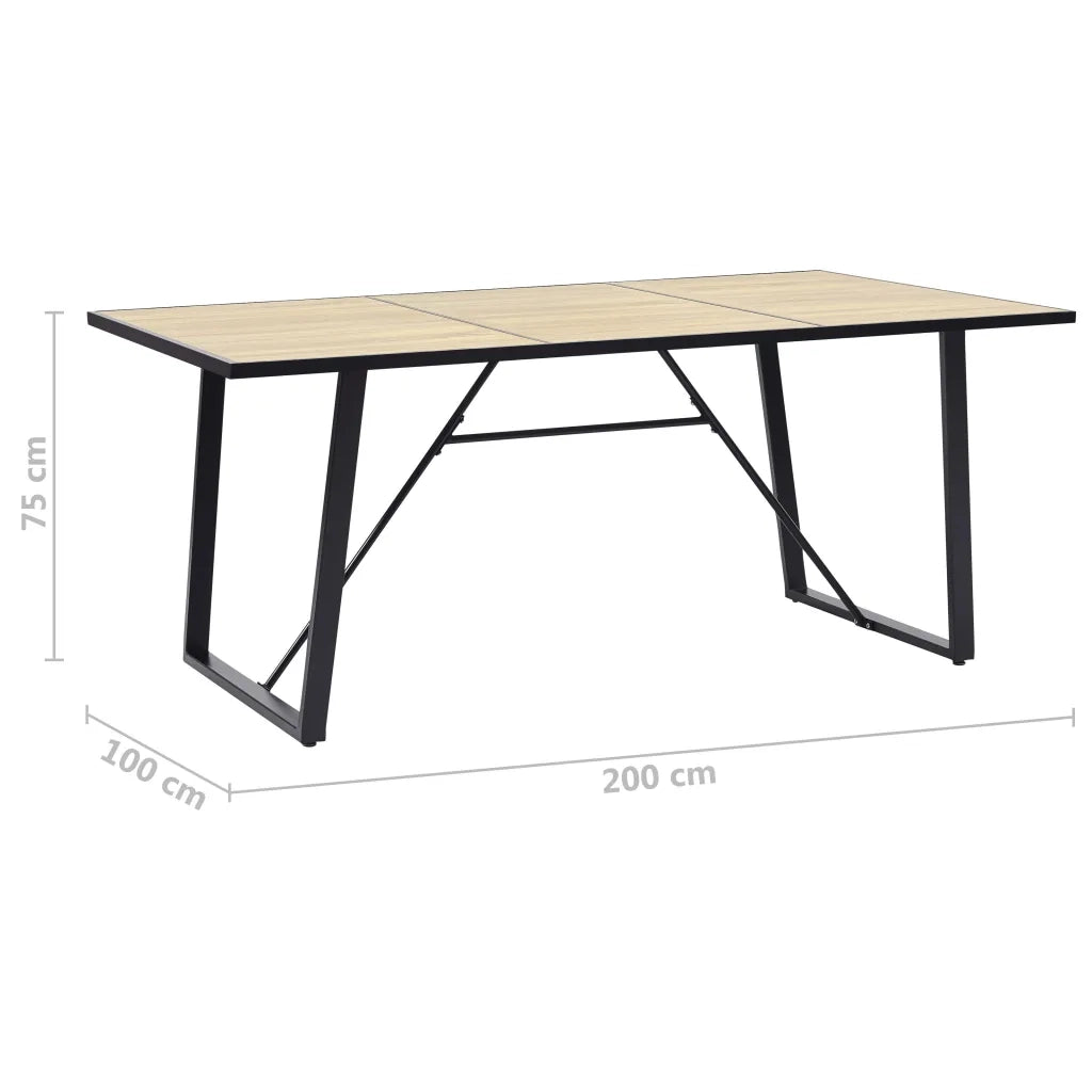 Tavolo da Pranzo Rovere 200x100x75 cm in MDF 281564