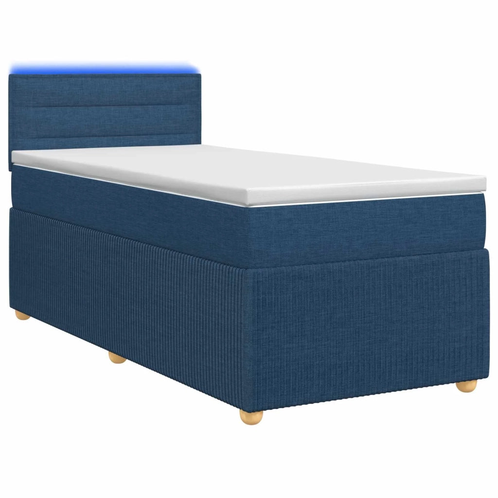 Letto box spring con materasso Blu 90 x 190 cm Tessuto 3452819
