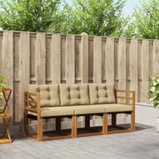 Set di divani da esterno con cuscino 3 pcs Naturale e Beige 3368344