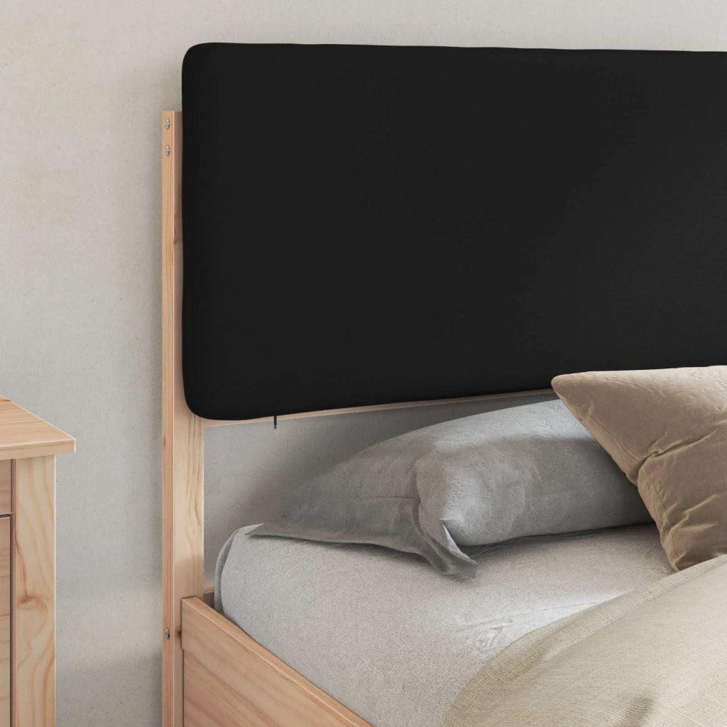 Letto con Testiera Rivestita Nero 180 x 200 cm Pino massello 3398146