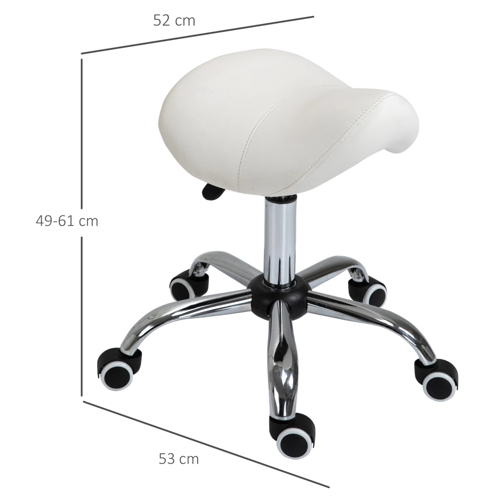 Sgabello girevole regolabile in altezza 49-61 cm ¨C Xylo ¨C Bianco