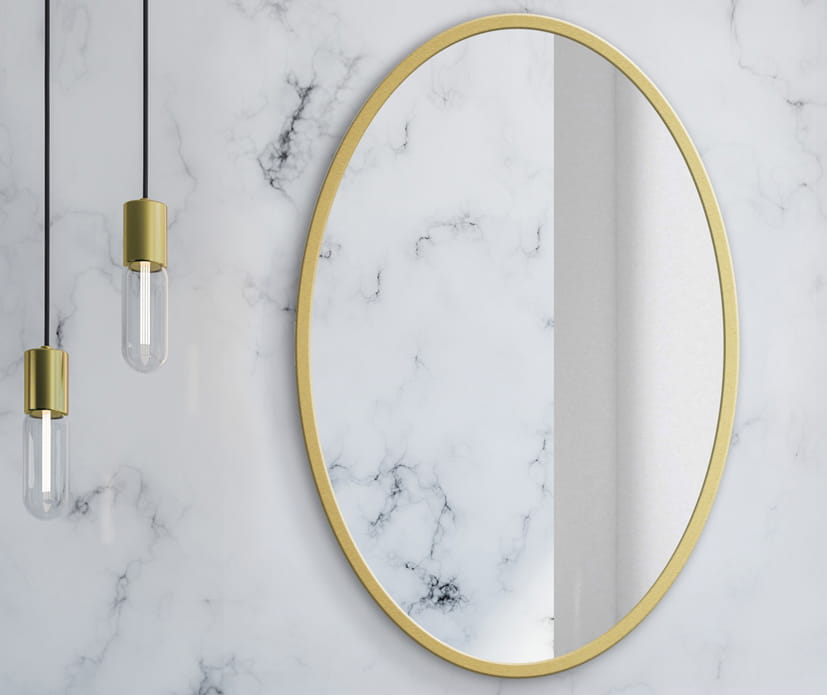 Valora MIRROR 80CM Specchio da parete con cornice dorata per soggiorno
