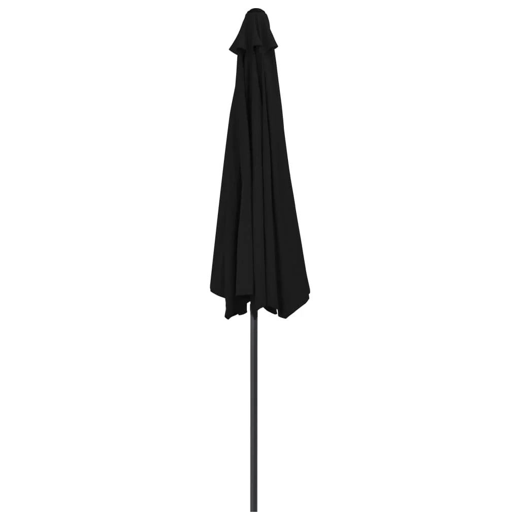 Ombrellone da balcone con palo in alluminio 300 x 150 x 253 cm metà nero 02_0008303