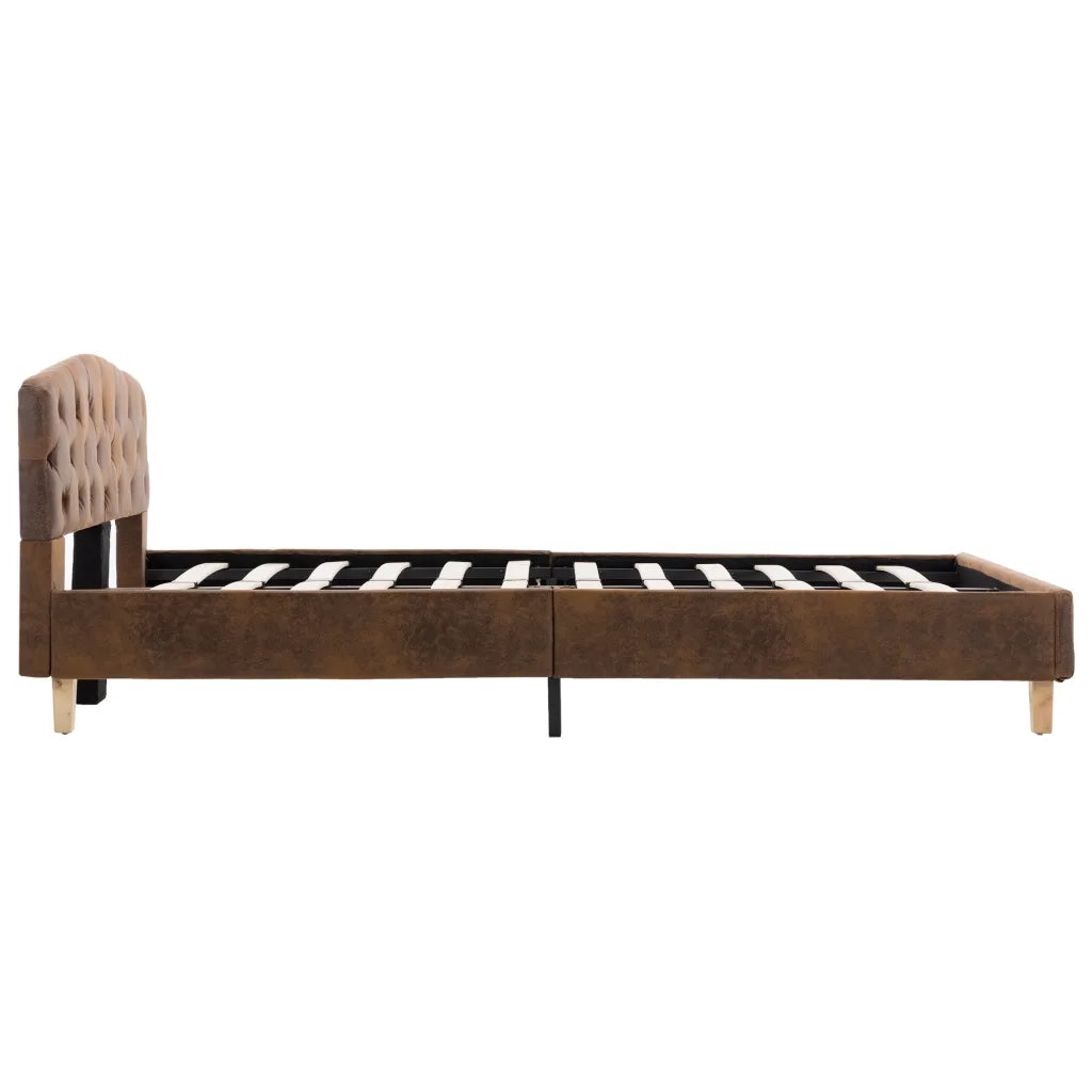 Giroletto-Struttura Letto Marrone in Similpelle Scamosciata 120x200 cm 992923