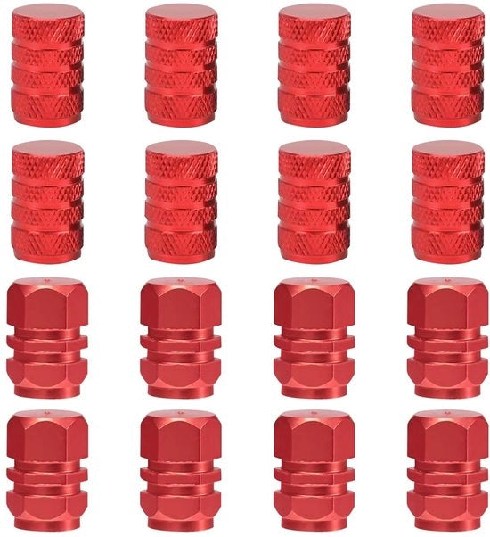 Accessori per pneumatici 16 pezzi - Coperture per ventilatore Auto - Rubberen/Aluminium - 5 lobi/avvolgimento a spirale - Resistente alla corrosione - Protezione contro la polvere