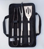 Accessori per barbecue in acciaio inossidabile con custodia 600D polyester - spatola per griglia, forchetta per carne e design elegante - accessori per griglia per regali per uomini