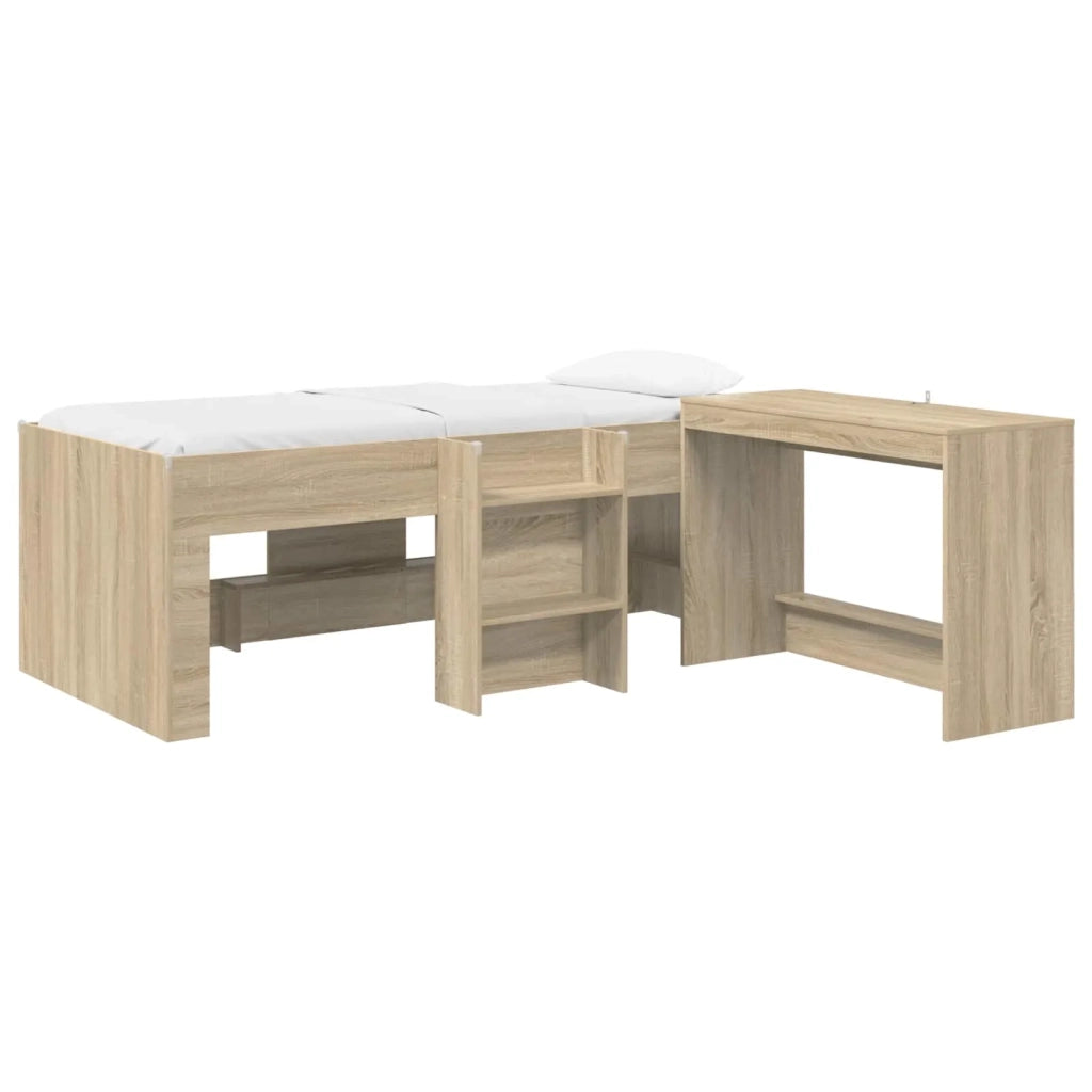 Letto alto per bambini con scrivania 2 pz Rovere Sonoma 3423440