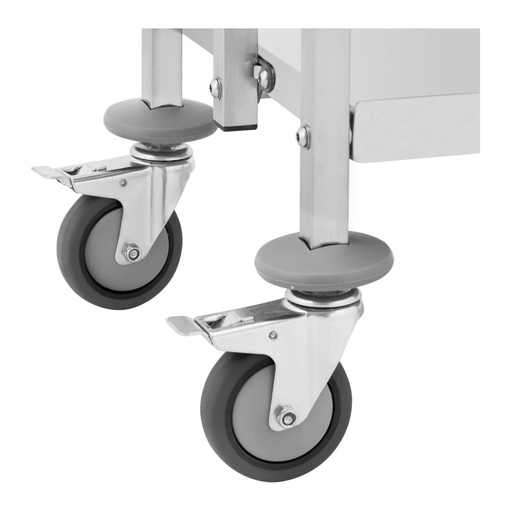 Carrello di servizio a 3 ripiani (2x) 50 x 83 / 40 x 58 cm 90 kg pieghevole in acciaio inox 14_0005038