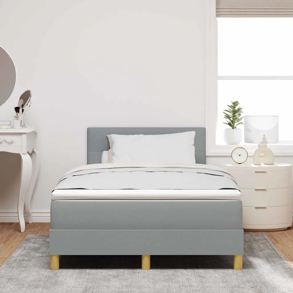 Letto a Sorgente LED con led Grigio chiaro 120 x 200 cm Tessuto 3342429